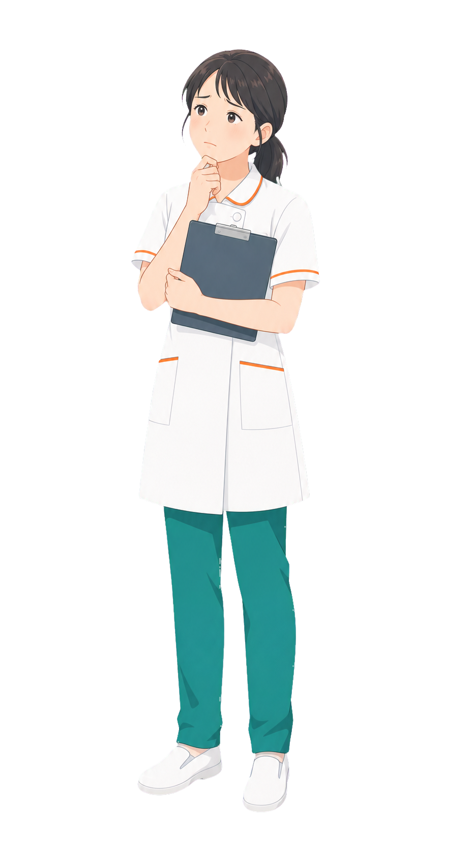 悩みを抱えながら考える看護職のイラスト